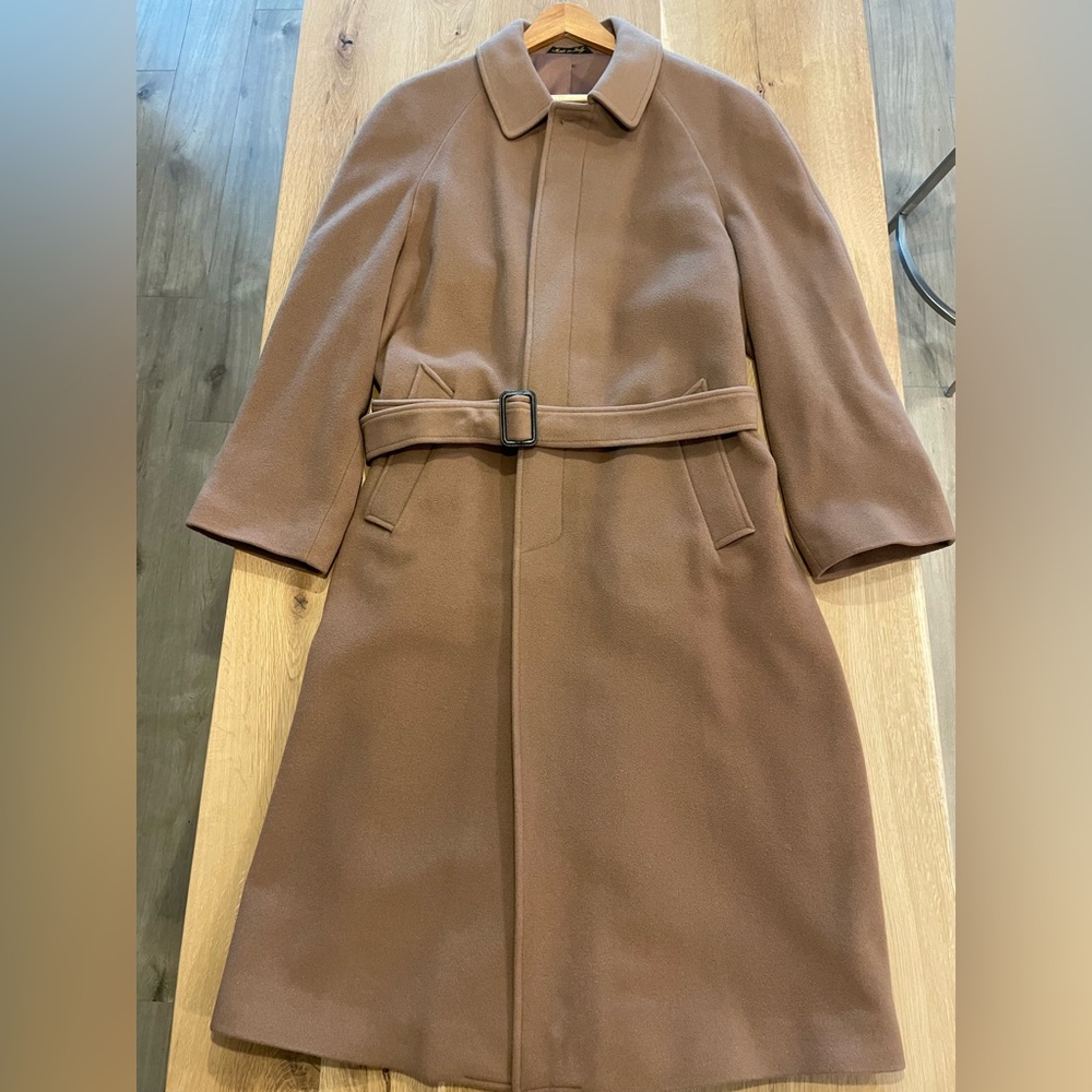 SOLD- Tan Wool and Cashmere Men’s Overcoat (Sz 40)